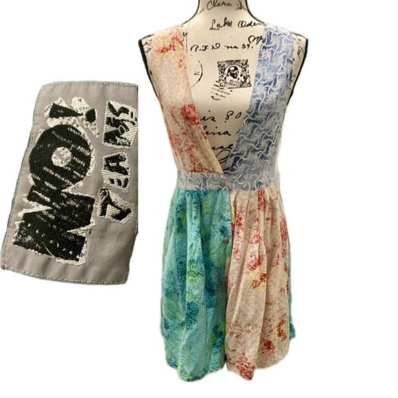 Y2K 90’s NO!JEANS BRAND ROMPER BOHO PATCHWORK SZ S ICONIC RARE AESTHETIC - Picture 1 of 16